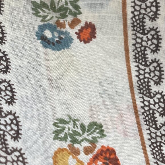 VTG Brown Yellow Blue Floral VTG Napkins Mid Century Colors Upcycle Craft - Picture 3 of 10